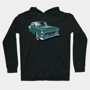 1955 Chevrolet in dark green Hoodie
